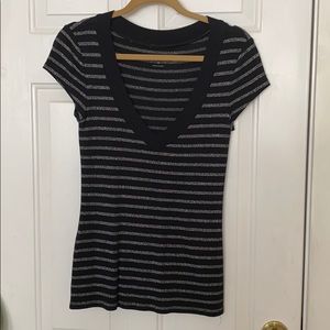 Silver and black shirt